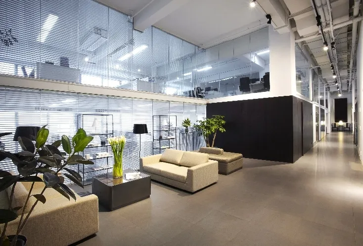 Office building with plants and couches